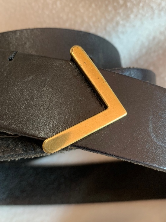 Vintage Fossil Black Leather Angular Loop Belt main image 8